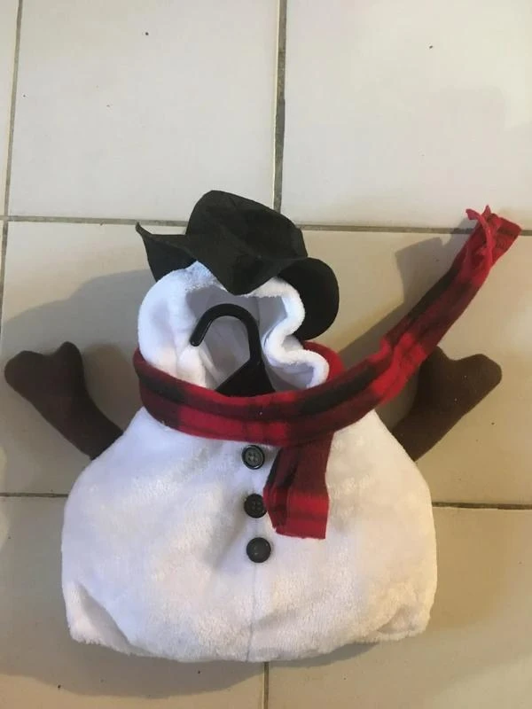 Petit manteau de noel pour petit chien - neuf - velours : Bonhomme de Neige